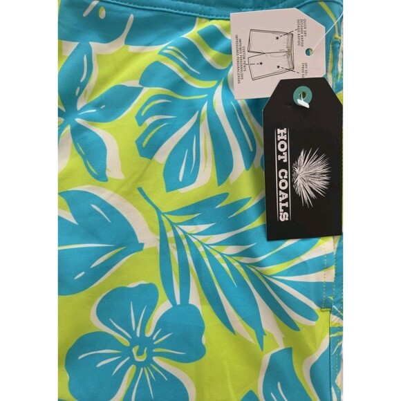 Hot Coals Men's 8" Swim Trunks XL UPF 50+ Elastic Waist Mesh Liner Side Pockets - Picture 3 of 7